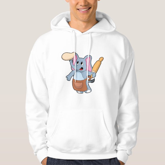 Veste À Capuche Eléphant comme cuisinier avec broche à rouleaux &  (Devant)