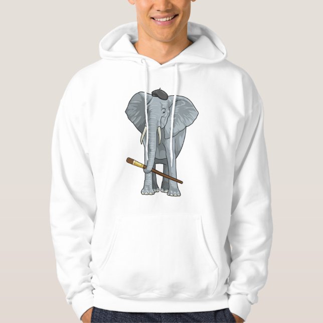 Veste À Capuche Eléphant comme peintre avec pinceau (Devant)
