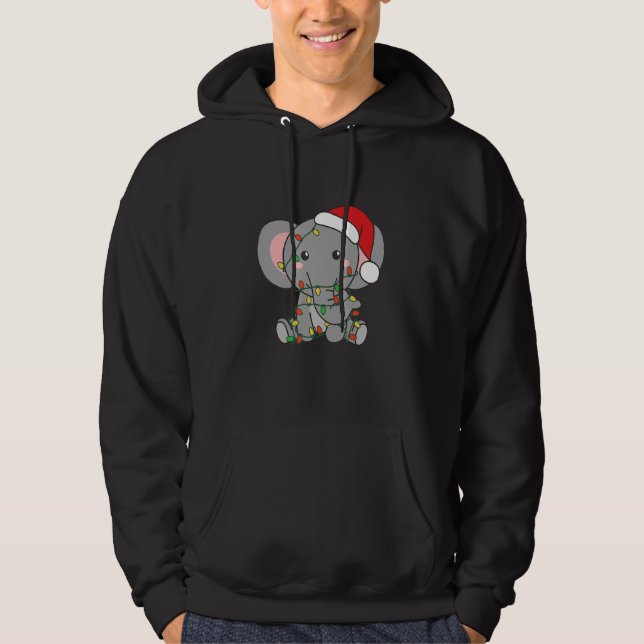 Veste À Capuche Elephant Merry Christmas Winter Animals Christmas (Devant)