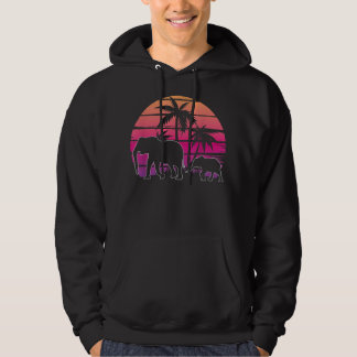 Veste À Capuche Elephant Sunset Island Palm Tree Beach Afrique sau