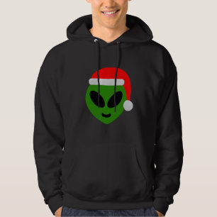 Veste À Capuche emoji alien père Noël vert