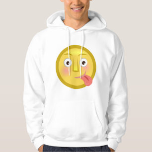 Veste À Capuche Émoji Langue Sortie Visage Drôle et Niais
