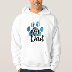 Veste À Capuche Empreinte de patte à l'aquarelle Papa Chien Amateu