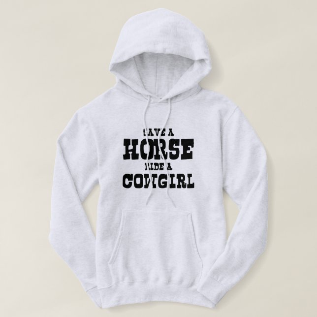 VESTE À CAPUCHE ENREGISTRER UN CHEVAL UNE COWGIRL (Design devant)
