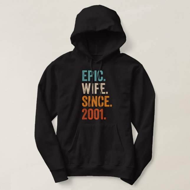 Veste À Capuche Epic Femme depuis 2001 21e anniversaire de mariage (Design devant)