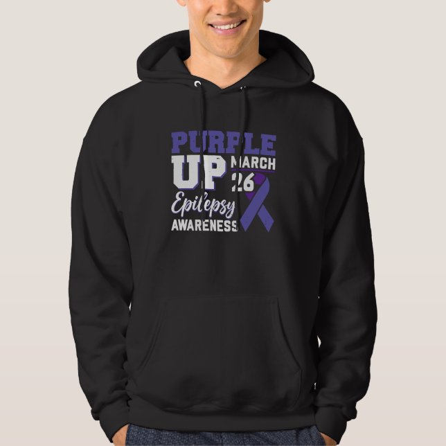 Veste À Capuche Epileptic Warrior & Purple Ribbon Epilepsy Awarene (Devant)