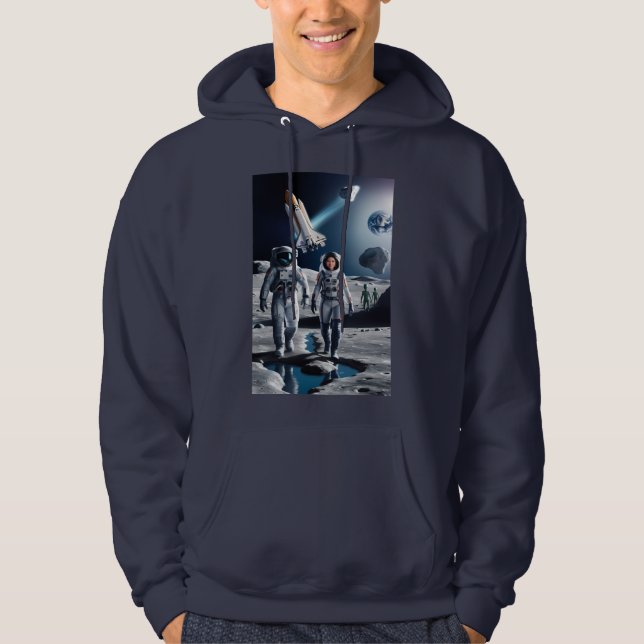 Veste À Capuche Équipage d'expédition lunaire pour hommes à capuch (Devant)