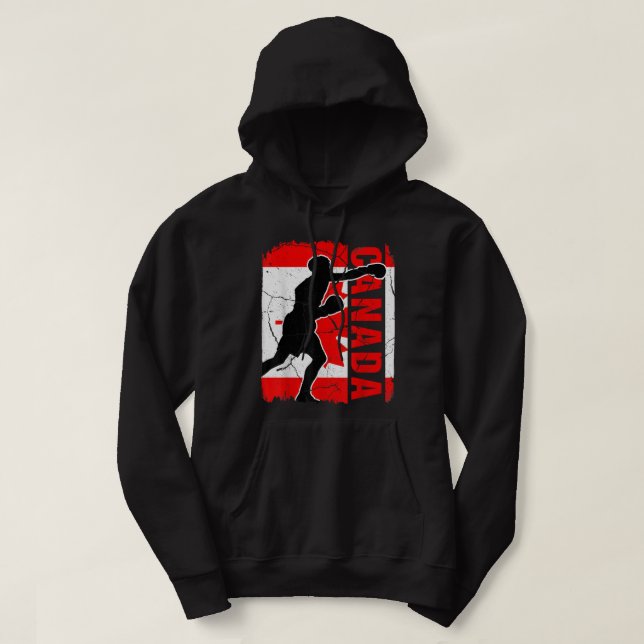 Veste À Capuche Équipe canadienne de boxe Gants de boîte à drapeau (Design devant)