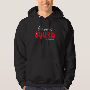 Veste À Capuche Équipe de soutien Ruban rouge de sensibilisation à