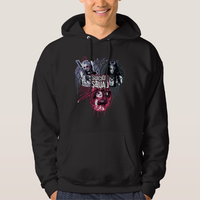 Veste À Capuche Équipe de suicide | Badges Graffiti pour filles de (Devant)