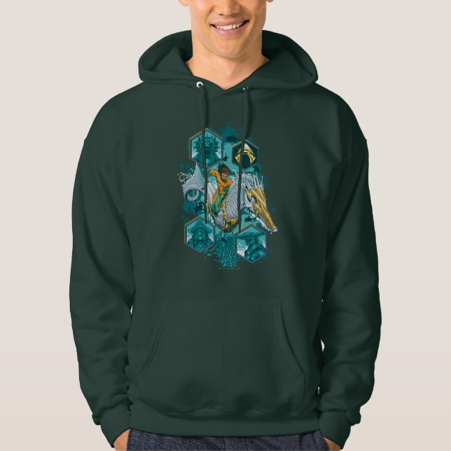Veste À Capuche Équitation Aquaman À Cheval Dans Les Royaumes (Devant)