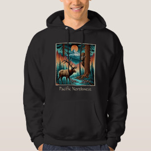 Veste À Capuche État de Sasquatch et Elk WA