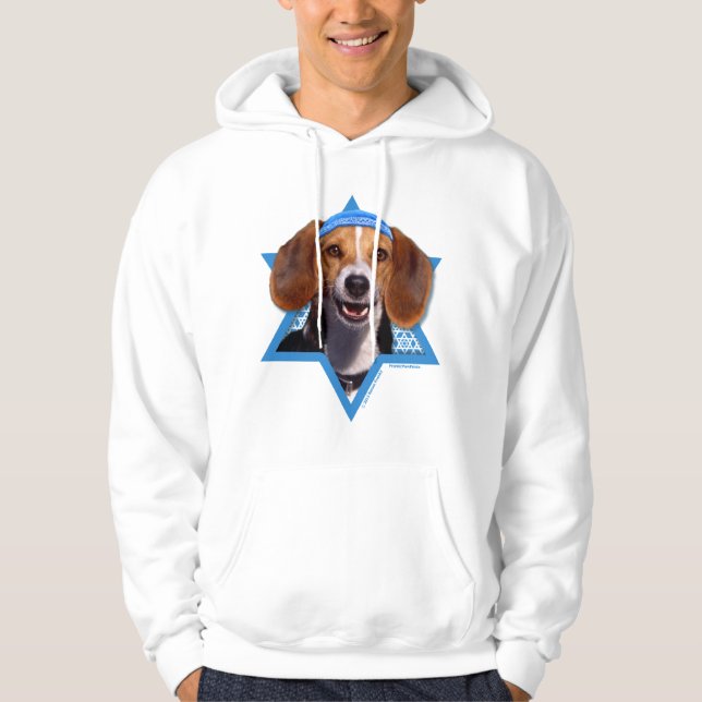 Veste À Capuche Étoile de David de Hanoukka - beagle (Devant)
