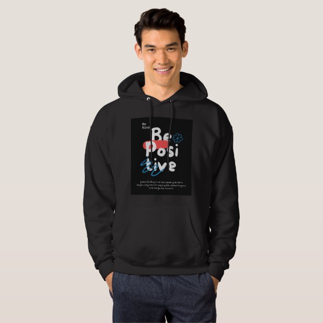 Veste À Capuche Être gentil d'être positif (Devant entier)