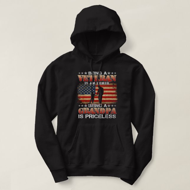 Veste À Capuche Être un vétéran est un grand-père d'honneur n'a pa (Design devant)