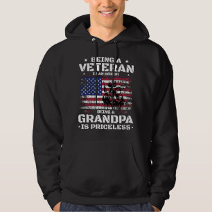 Veste À Capuche Être Un Vétéran Est Un Honneur Être Un Grand-Père 