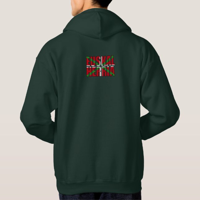 Veste À Capuche Euskal Herria forme le drapeau Basque : Ikurriña, (Dos)