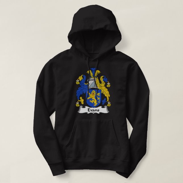 Veste À Capuche Evans Coat of Arms Family Crest  (Design devant)