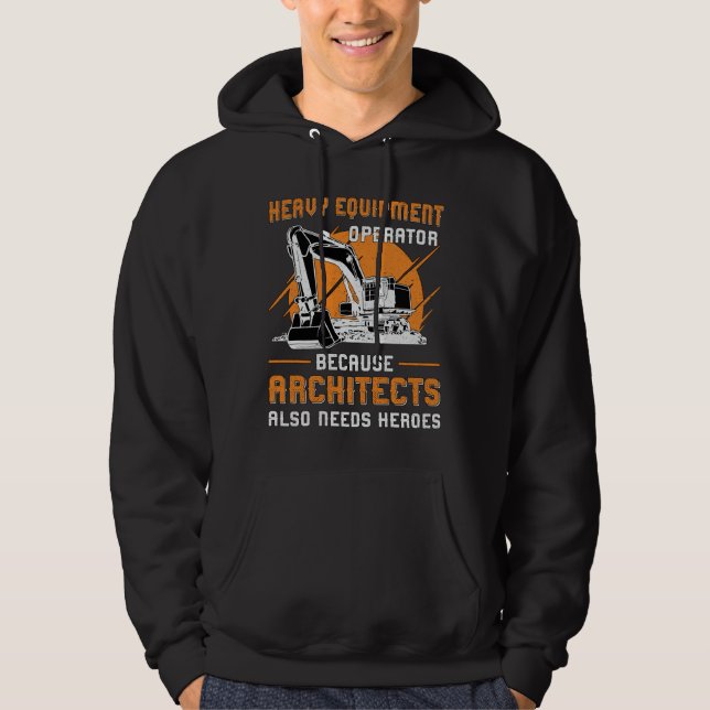 Veste À Capuche Excavateur Matériel lourd Opérateur Construction (Devant)