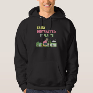 Veste À Capuche Facilement Distrait Par La Dame Plante Dans Garden