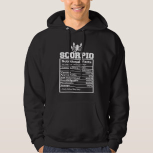 Veste À Capuche Faits nutritionnels du Scorpion Horoscope Zodiaque
