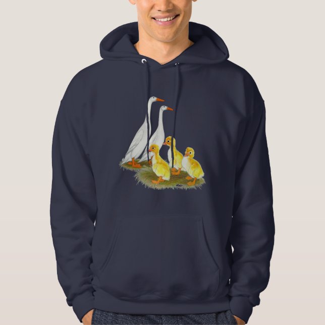 Veste À Capuche Famille blanche de canard de coureur (Devant)