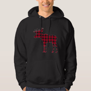 Veste À Capuche Famille de jumelage de Noël de l'orignal rouge