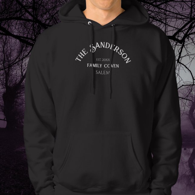 Veste À Capuche Family Coven Crew Nom personnalisé Halloween Black (Créateur téléchargé)