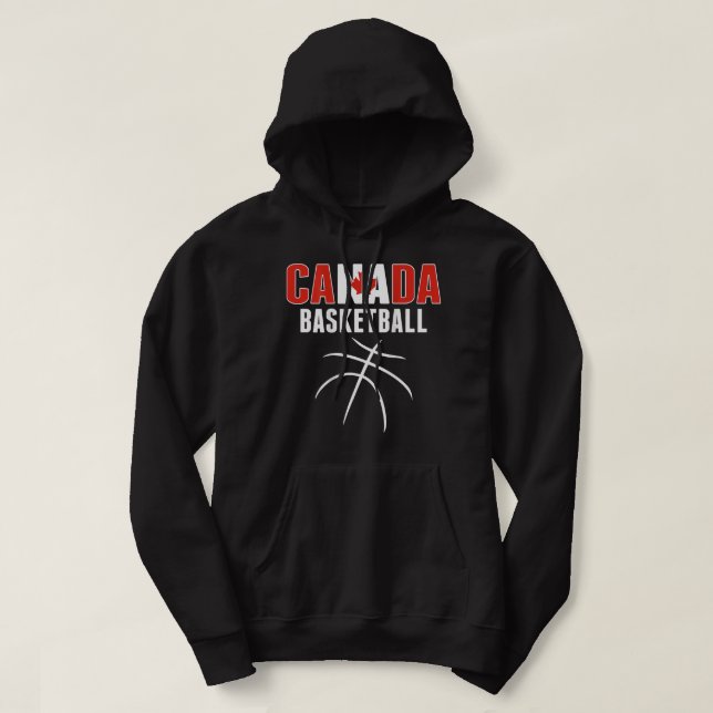 Veste À Capuche Fans de basket-ball du Canada Jersey Drapeau canad (Design devant)