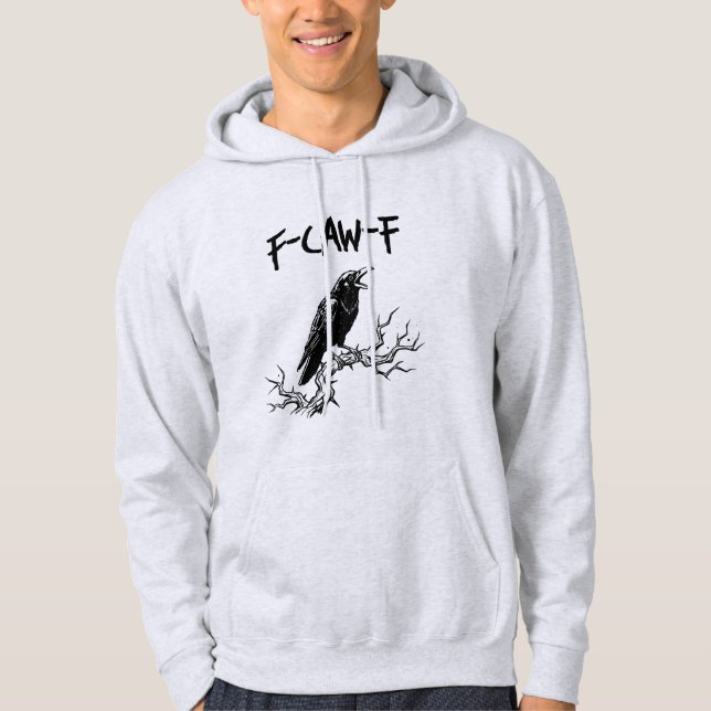 Veste À Capuche Fantaisie F-Caw-F Crow Raven Pun (Devant)