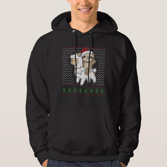 Veste À Capuche Fauler Lama Noël Vilains animaux de Noël (Devant)