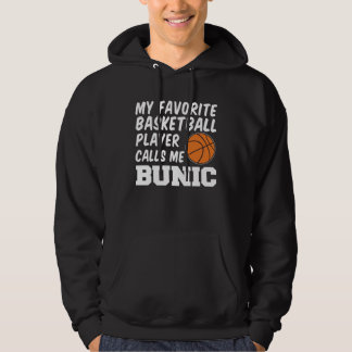 Veste À Capuche Favorite Basketball Player Calls Me Bunic Romanian
