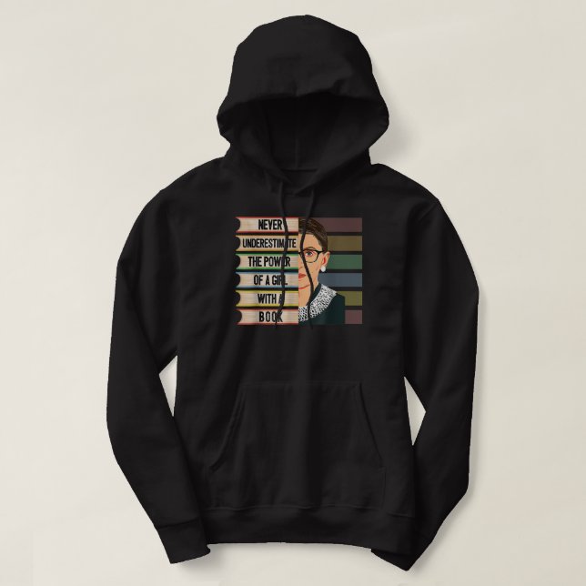 Veste À Capuche Feministe Ruth Bader Ginsburg RBG Citation Girl Wi (Design devant)