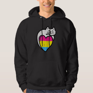 Veste À Capuche Femme Pansexual Coeur Chat Poche Pan Fierté Drapea