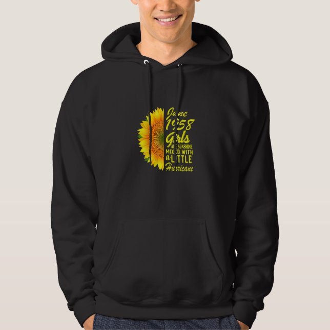 Veste À Capuche Femmes Juin Filles 1958 tournesol 64e anniversaire (Devant)