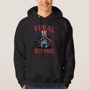 Veste À Capuche Feral Mais Free Raccoon Conception patriotique