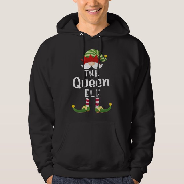Veste À Capuche Fête de pyjama de la Reine Elfe Noël drôle (Devant)