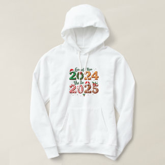 Veste À Capuche Fêtes Noël au revoir 2024 Bonjour 2025