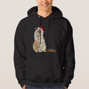 Veste À Capuche Feux de Noël Birman Cat Noël Amoureux des chats Pè