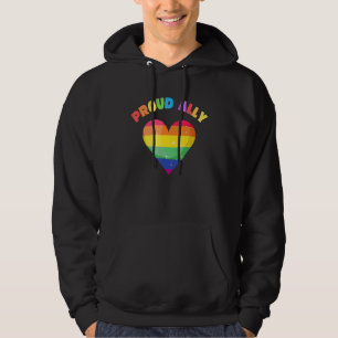 Veste À Capuche Fier Ally Gay pride Love Heart Rainbow Flag
