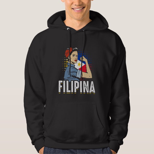 Veste À Capuche Fier drapeau philippin femme Philippines (Devant)