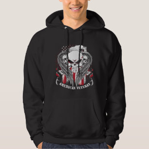 Veste À Capuche Fier Vétéran américain soldat américain Sk Drapeau