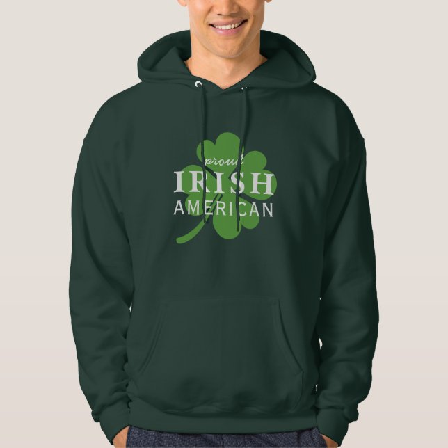 Veste À Capuche Fière fête irlandaise américaine de la Saint Patri (Devant)
