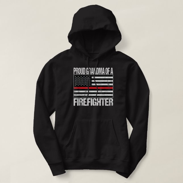 Veste À Capuche Fière grand-mère d'un pompier (Design devant)