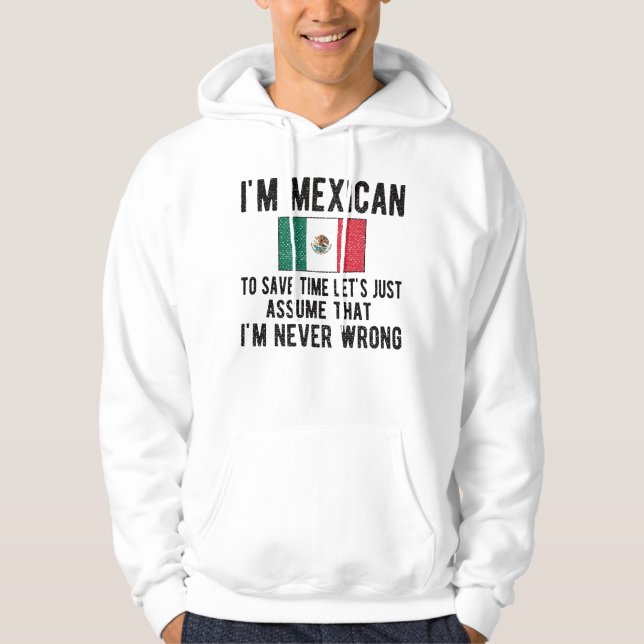 Veste À Capuche Fière Patrimoine Mexicain Mexique Racines Drapeau  (Devant)