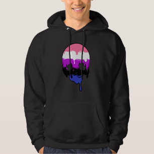 Veste À Capuche Fierté genderfluid crâne dégoulinant