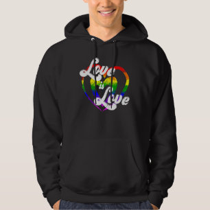 Veste À Capuche Fierté Mois Amour Est Amour Arc-en-ciel Drapeau Fi
