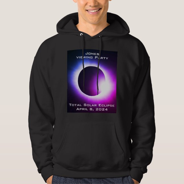 Veste À Capuche FLAG américain personnalisé Total éclipse solaire  (Devant)