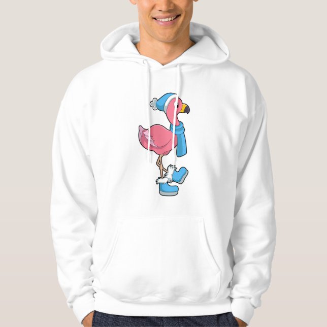Veste À Capuche Flamant rose avec Ecarf & Casquette (Devant)