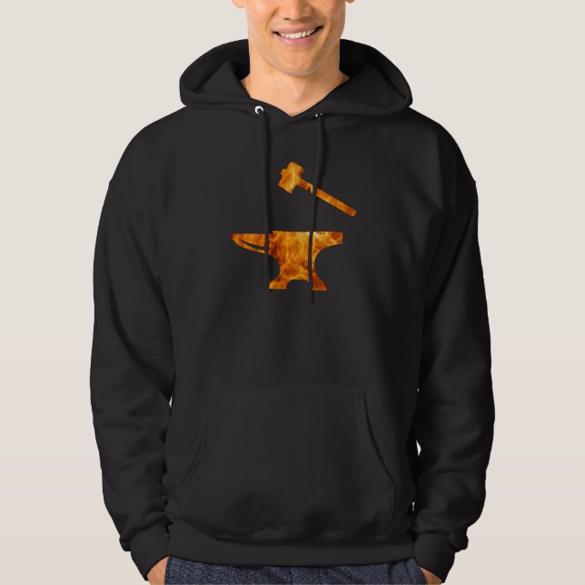 Veste À Capuche Flamme de l'enclume et du marteau de forgeron (Devant)